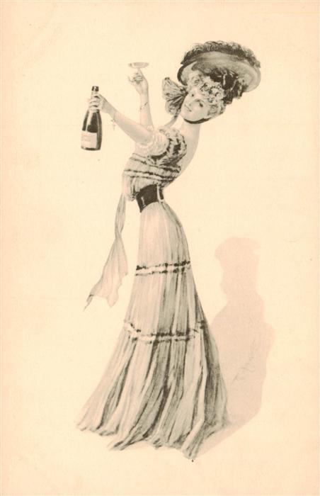 Sekt Sparkling Petillant Espumoso Wein Wine Vin Vino Frau Hut T.S.N. Nr. 941 Nr.