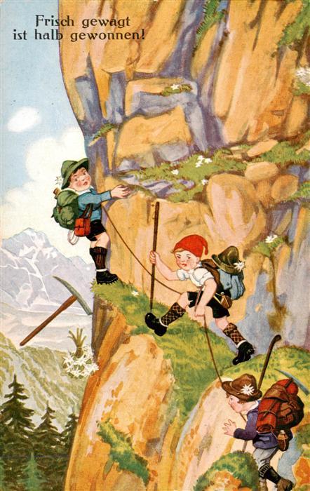 Bergsteigen Klettern Mountaineering Alpinisme Alpinismo-- gewagt gewonnen Kinder