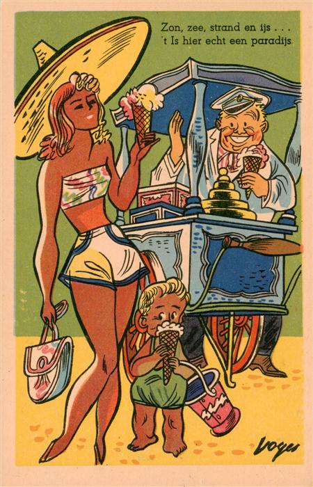 Humor Humour-- Frau Kind Eis