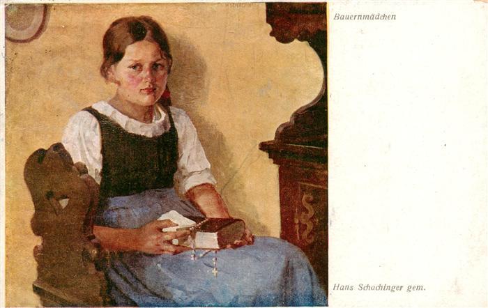 Schachinger Hans Kuenstlerkarte Bauernmaedchen