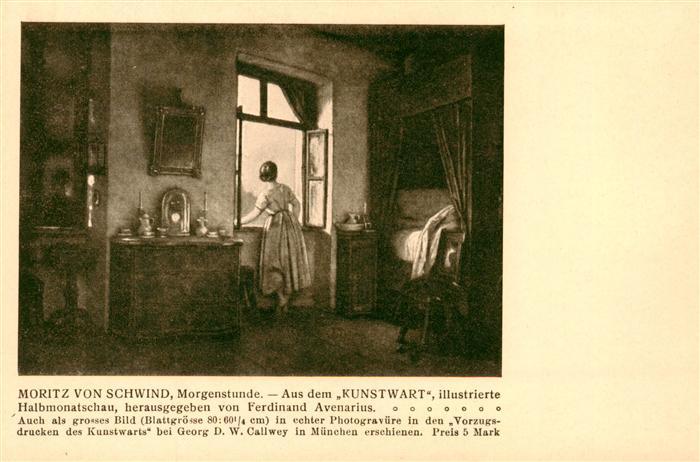 Schwind Moritz von Kuenstlerkarte Kunstwart Morgenstunde