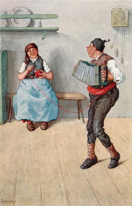 Peterka Kuenstlerkarte Nr. 2027 Im Frauendienst