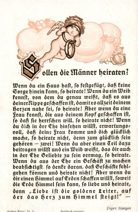 Engel Ange Angel Angelo-- Engen Stangen Sollen die Maenner Heiraten