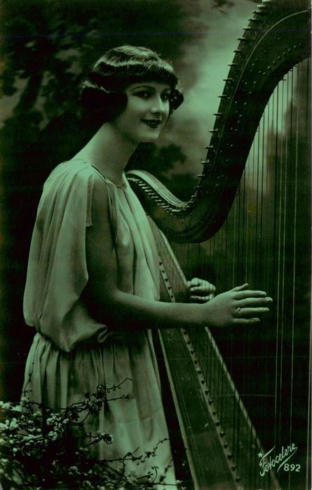 Foto Fotocelere Nr. 892 Frau Harfe