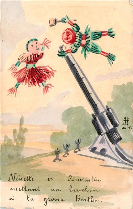 Handgemalt hand-painted peint-a-la-main pintado-a-mano-- Kanonen