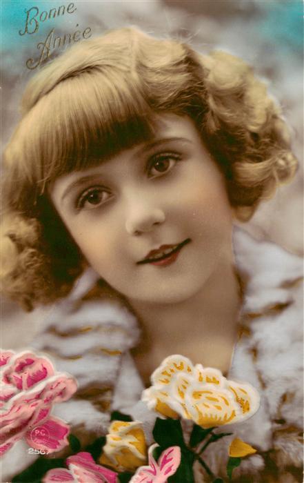 Foto PC Paris Nr. 2567 Frau Blumen Bonne Annee