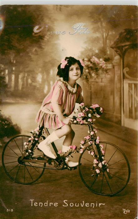 Foto Rolo Nr. 313 Kind Fahrrad