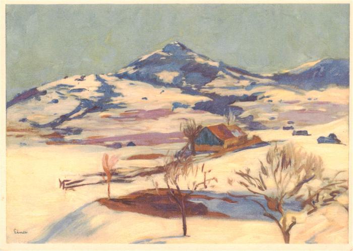 Liner Carl Kuenstlerkarte Schweiz Schnee im Maerz