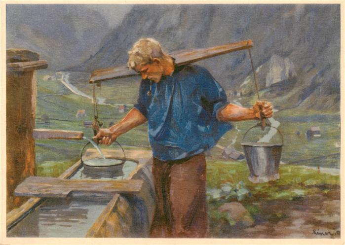 Liner Carl Kuenstlerkarte Schweiz Das Wasser