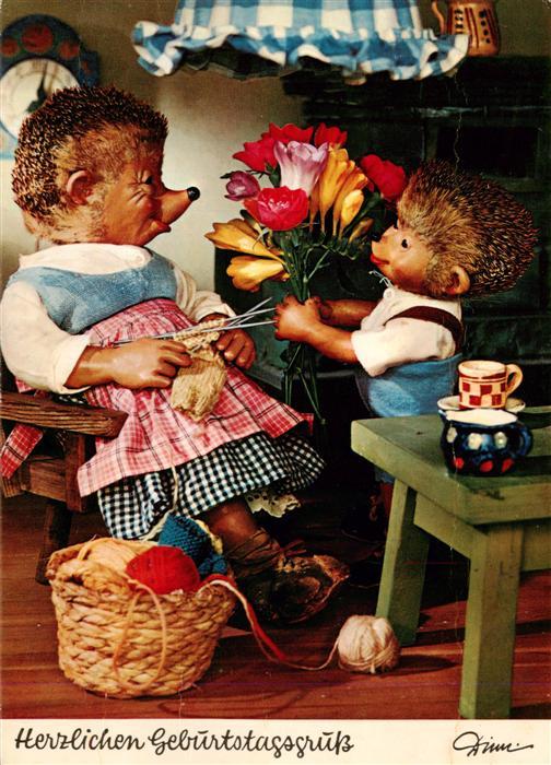 Mecki Nr. 429 Diehl Film Igel Stricken Blumen Igeljunge