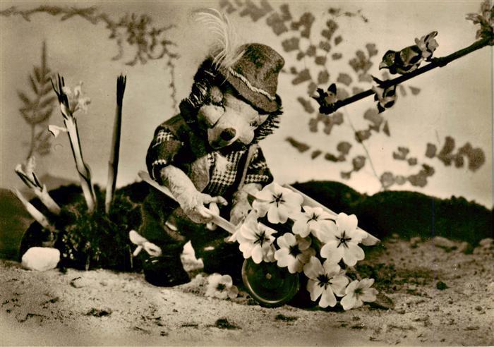 Puppen Dolls Poupees Munecas Spielzeug Igel Landwirtschaft Blumen