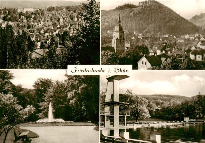 Friedrichroda Panorama Kirche Park Brunnen Schwimmbad