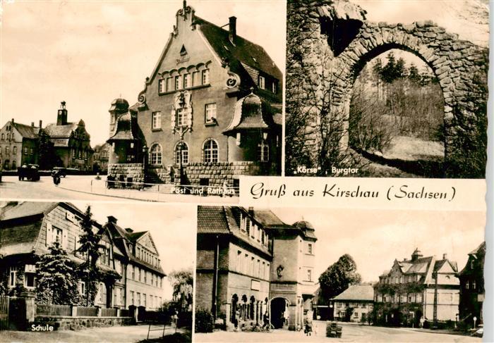Kirschau Sachsen Post und Rathaus Koerse Burgtor Schule Dorfplatz