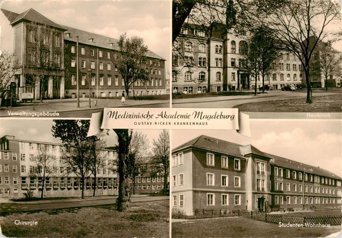 MAGDEBURG  CITY Med Akademie Verwaltungsgebaeude Hautklinik Chirurgie Studenten