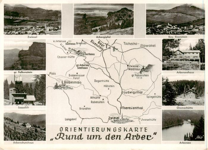 Zwiesel  Niederbayern Panorama Arbergipfel Bay Eisenstein Gr Falkenstein Arberse