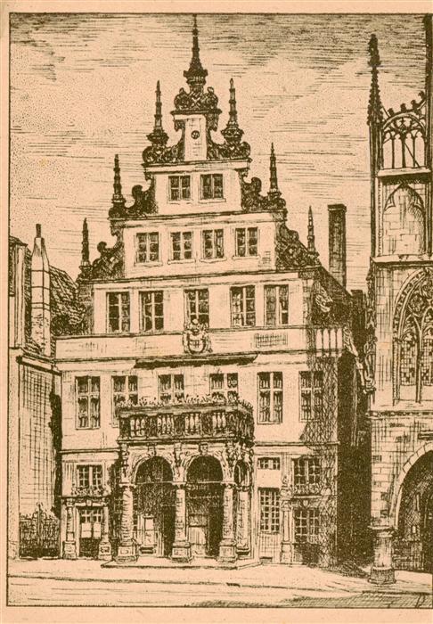 MueNSTER   Westfalen Stadtweinhaus Zeichnung