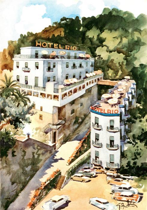 ALAssIO Savona Liguria IT Hotel-Rio Aquarell Illustration Palmen Terrassen Parkp