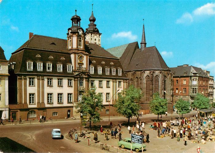 Weissenfels Saale Sachsen-Anhalt Karl-Marx-Platz Rathaus Stadtkirche Markt Haend
