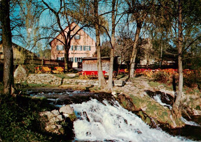 Donaustauf Regensburg Bayern Gaststaette-Hammermuehle Walhalla Wasserfall Wirtsg
