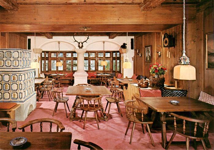 GARMISCH-PARTENKIRCHEN Bayern Posthotel-Partenkirchen Gaststube Kachelofen Holzm
