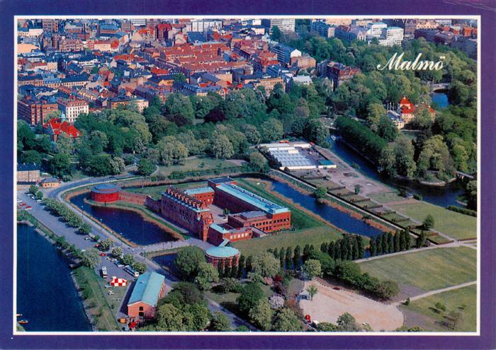 Malmoe Sweden Malmoehus-Slott Schloss Wassergraben Fliegeraufnahme Altstadt Par