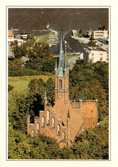Frombork Frauenburg Ostpreussen PL Neogotische-Kirche Kirchturm Hafen Kueste Bae