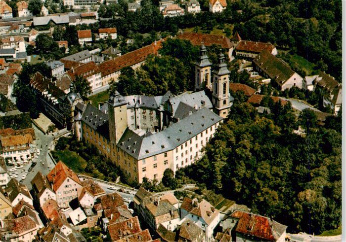 BAD MERGENTHEIM BW Schloss Fliegeraufnahme Kirche Tuerme Altstadt Baeume