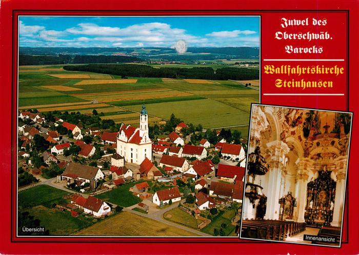 Steinhausen Bad Schussenried BW Wallfahrtskirche Fliegeraufnahme Barock Innenrau