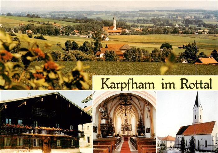 Karpfham Ortsansicht Kirche Bauernhaus Kircheninneres Altarraum Baederdreieck Fe