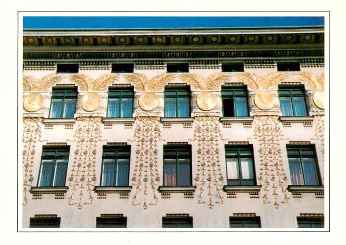 WIEN AT Linke-Wienzeile Jugendstil Otto-Wagner Fassade Vergoldung Medaillons Woh