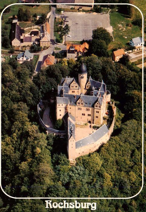 Rochsburg Mulde Lunzenau Sachsen Burg Fliegeraufnahme Zwickauer-Mulde Wald Schlo