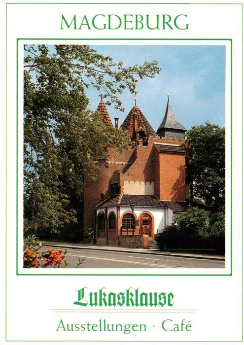 MAGDEBURG  CITY Lukasklause Ausstellungen Café Backsteingebaeude Tuerme Baeume F
