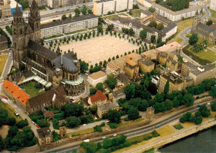 MAGDEBURG  CITY Dom Domplatz Fliegeraufnahme Elbe Kathedrale Platz