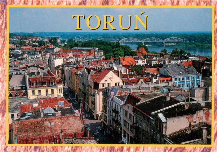 Thorn  Westpreussen TORUN PL Altstadt Weichsel Bruecke Eisenbahnbruecke Panorama