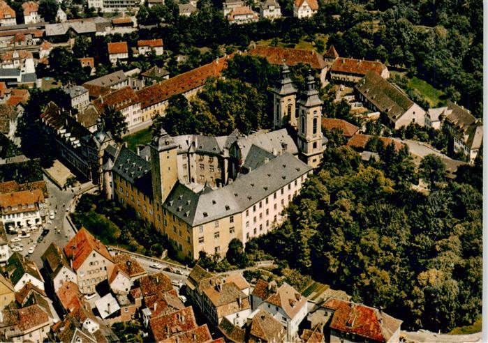 BAD MERGENTHEIM BW Schloss Kirche Fliegeraufnahme Altstadt Baeume