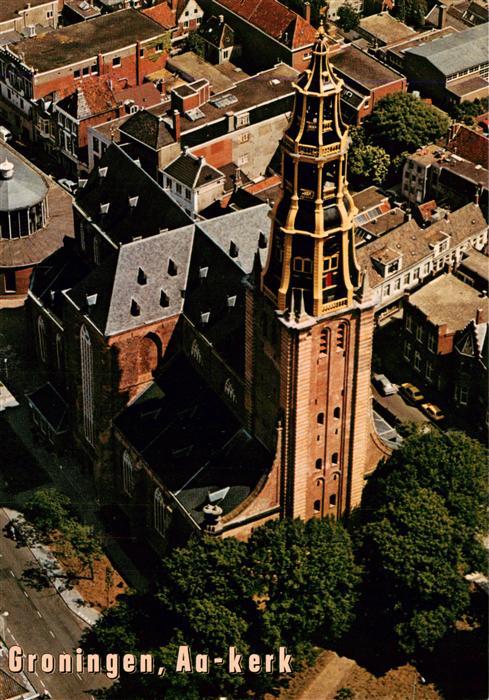 GRONINGEN NL Aa-kerk Kirchturm Fliegeraufnahme Backsteinkirche Altstadt