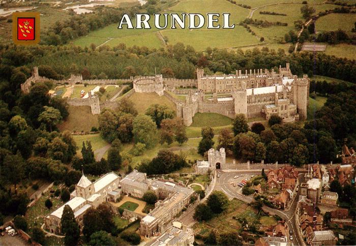 Arundel Arun West Sussex UK Arundel-Castle Schloss Burg Fliegeraufnahme Stadtans