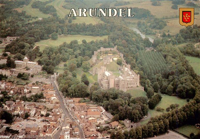 Arundel Arun West Sussex UK Arundel-Castle Schloss Burg Fliegeraufnahme Stadtans