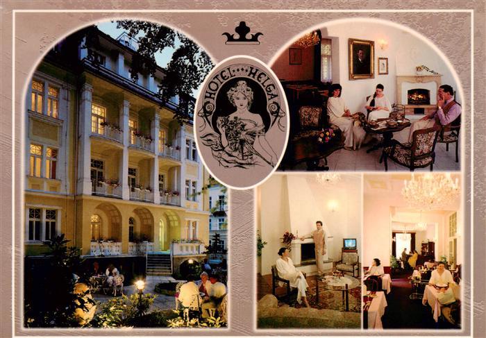 MARIANSKE LAZNE Marienbad CZ Hotel-Helga Hotel Kurbad Fassade Terrasse Salon Res