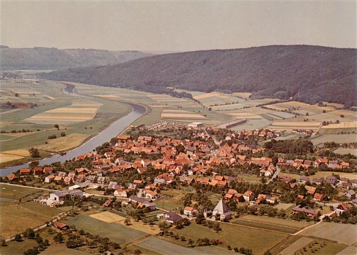 oedelsheim Oedelsheim Oberweser Hessen Weser Fluss Weserbergland Luftbild Ortsch