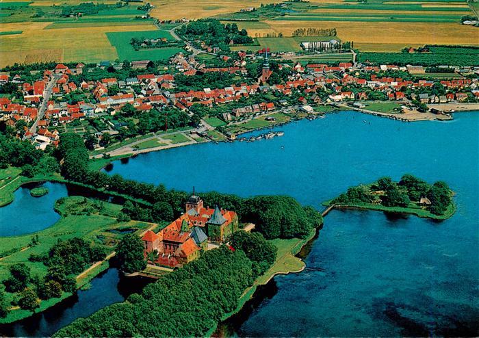 Nysted DK Aalholm-Slot Burg See Luftbild Ortschaft Felder Hafen