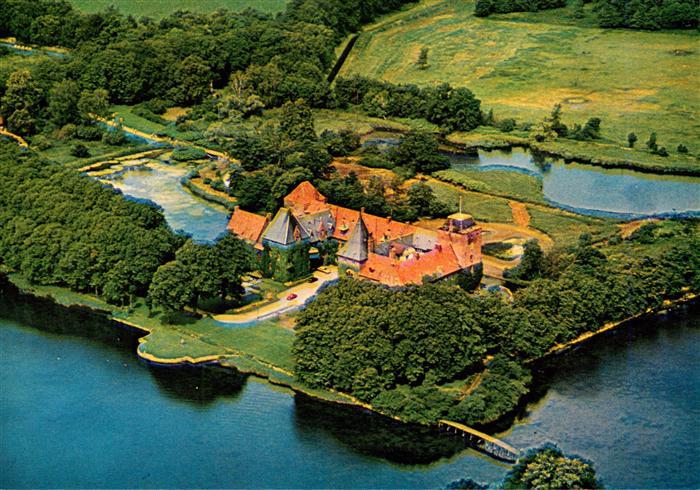 Nysted DK Aalholm-Slot Burg Wassergraben Luftbild Wald Park