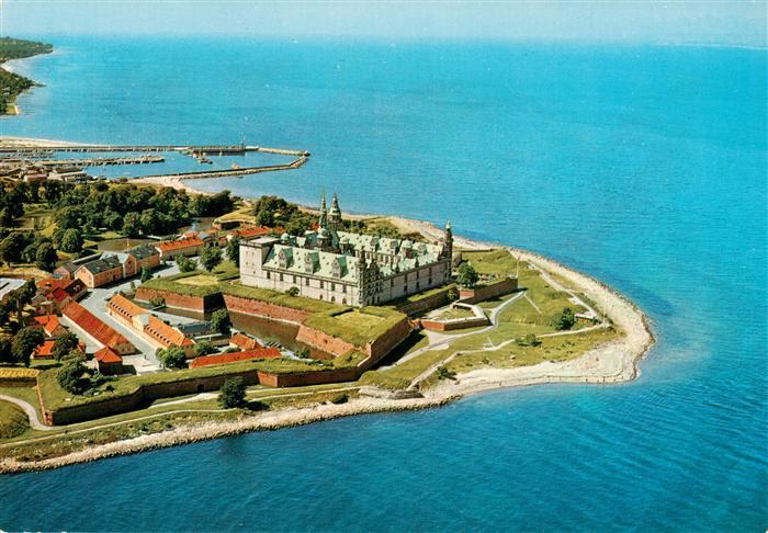 Helsingor Frederiksborg DK Kronborg-Slot Fliegeraufnahme Kueste Meeresenge Festu