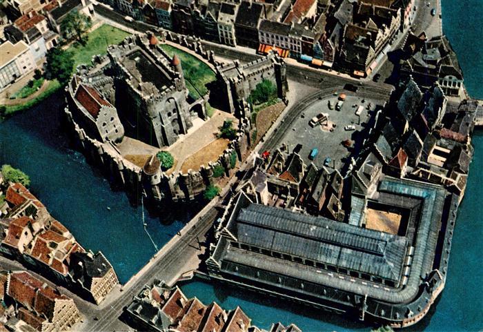 GENT Gand Belgie Gravenkasteel Château-des-Comtes Fliegeraufnahme Leie Burg Kana