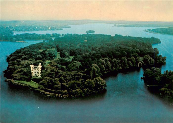 BERLIN CITY Pfaueninsel Havel Insel Schloss Fliegeraufnahme See Wald