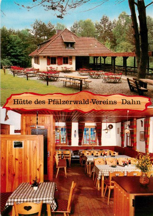 Dahn Suedwestpfalz Pfaelzerwald-Verein Huette Schneiderfeld Biergarten Gaststube
