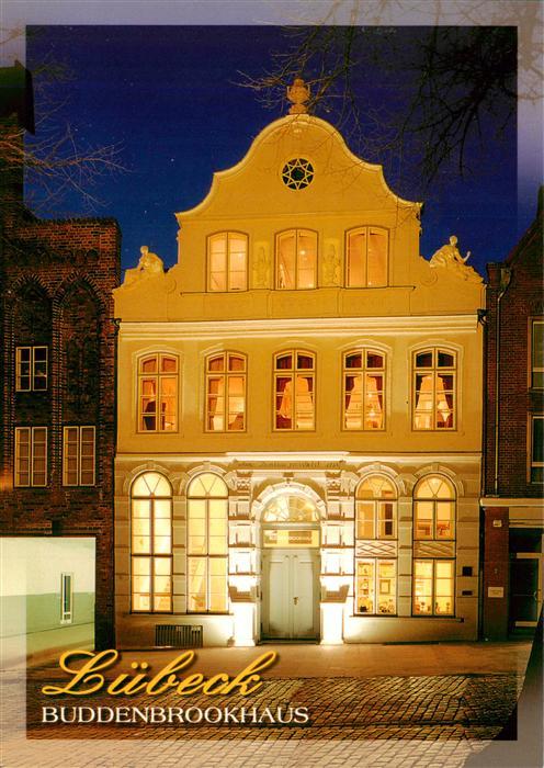 LueBECK CITY Buddenbrookhaus Thomas-Mann Hansestadt Barockfassade Nachtaufnahme