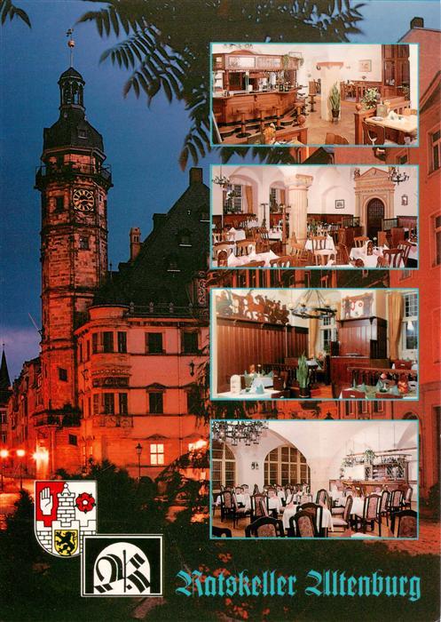 ALTENBURG (S.A.) Thueringen Ratskeller Rathaus Turm Nachtaufnahme Restaurant In