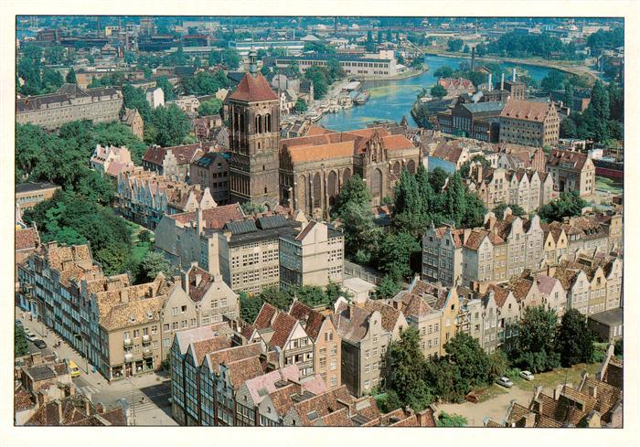 Danzig GDANSK PL Widok-z-Wiezy-Kosciola-Mariackiego Marienkirchturm Altstadt Mot