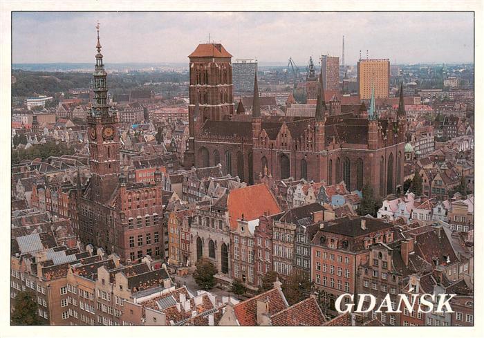Danzig GDANSK PL Panorama-Glownego-Miasta Rechtstadt Marienkirche Rathaus Fliege